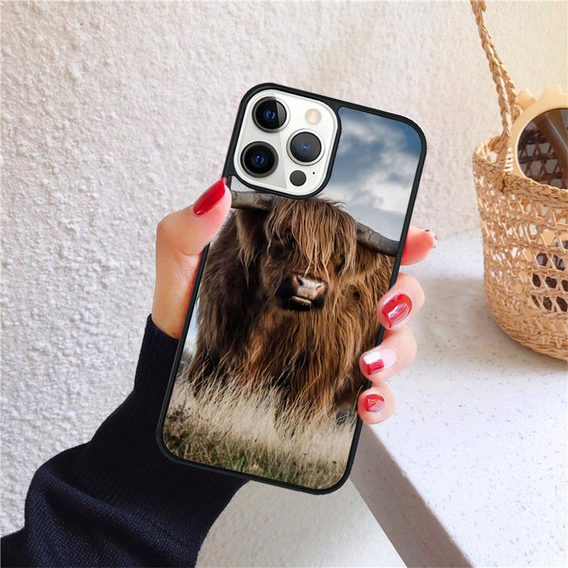 

Cute Highland Cow Phone Case for iPhone 17 Air 16 Coque 15 14 12 13 PLUS 11 PRO MAX Back Cover Fundas Shell iPhone 11pro max