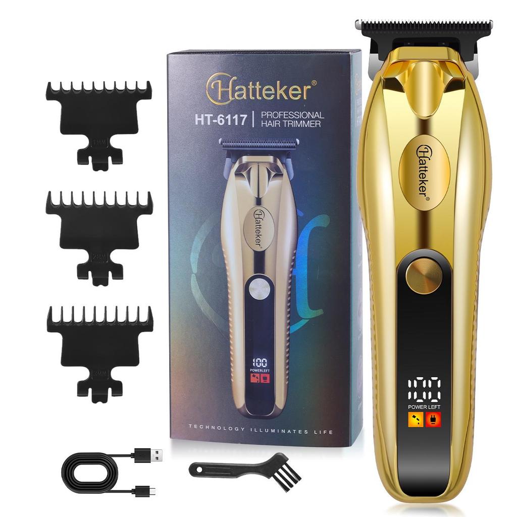 Electric Clippers Cordless Digital Display with LED Screen for Professional Barber Use Shaving and Oil Headcut Sculpting USB Rechargeable