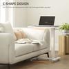 Height Adjustable Standing Desk With 4 Wheels C Shape 65 Cm X 48 Cm X 73 110 Cm White