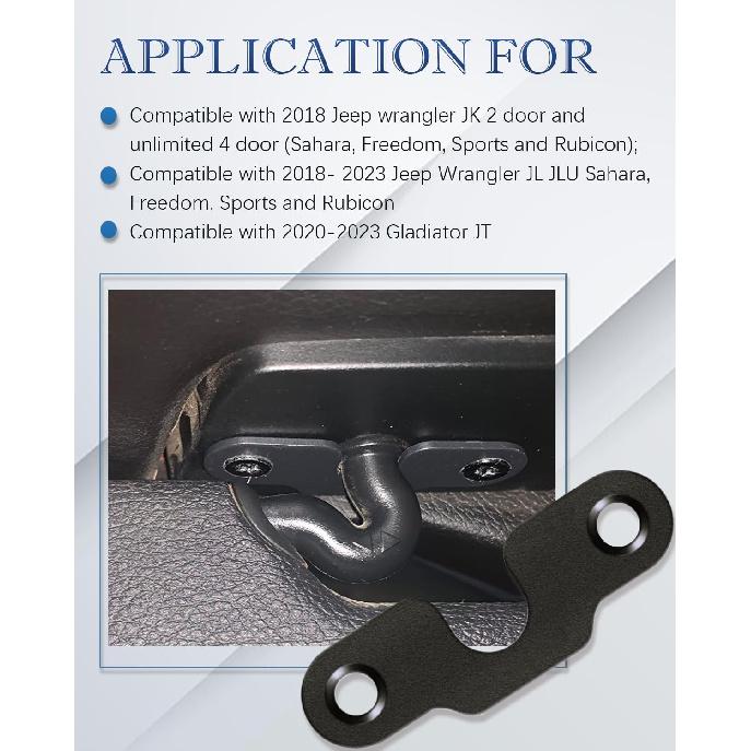 Für Jeep Sonnenblenden-Reparaturset, Sonnenblenden-Clips aus Aluminiumlegierung Kompatibel mit Jeep Wrangler JK 2018 / Wrangler JL 2018 / JT Gladiator - Upgrade