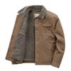 Men's Fleece-lined Lamb Wool Collared Workwear Cotton Puffer Jacket, Fall Winter  American Vintage Casual Outerwear
