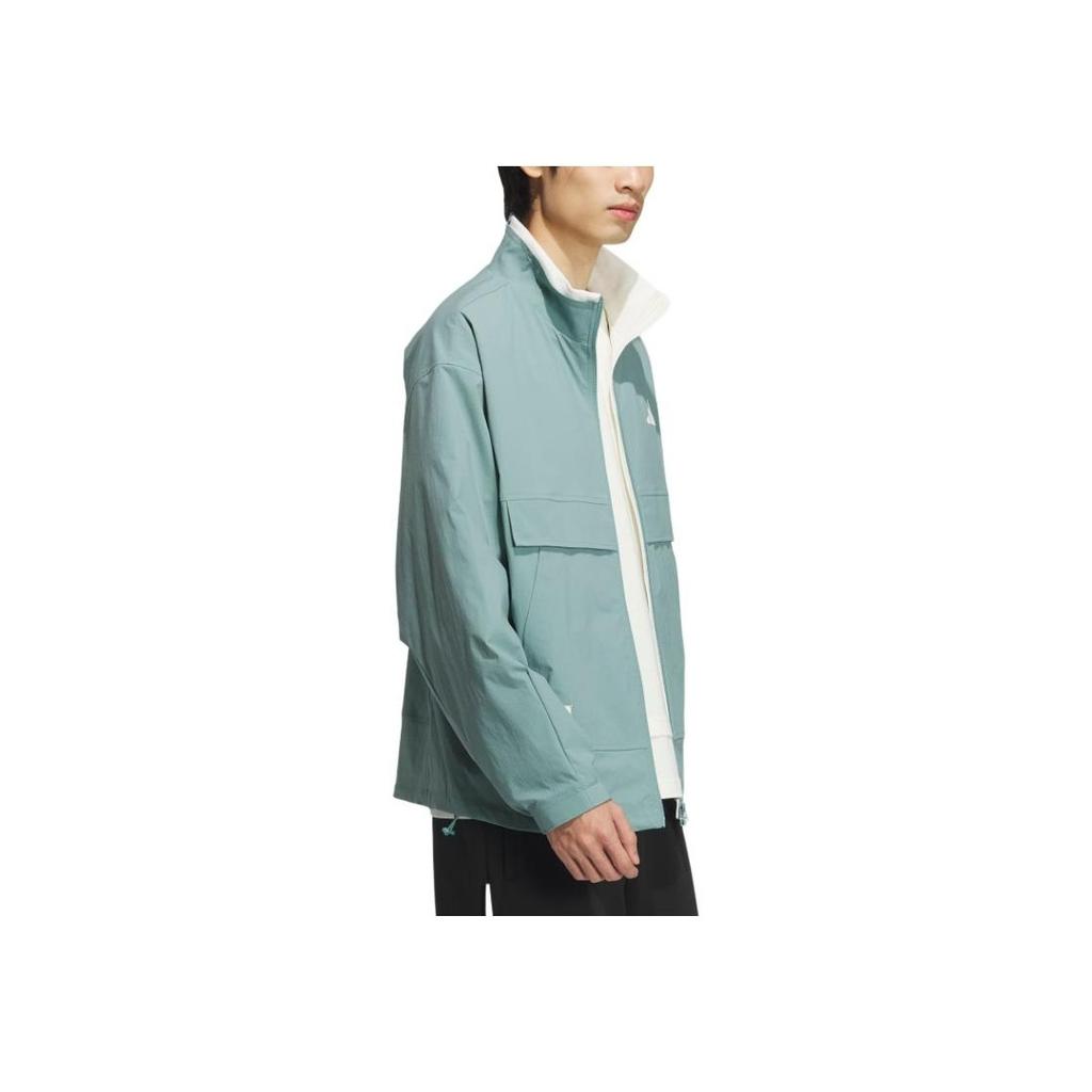 Adidas FW24 Woven Jacket Small Logo Series Stand Collar Casual Loose Long Sleeve Jacket Men Jacket Light-Gray JY1676