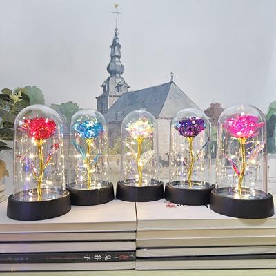 Led Licht Folie Bloem Kunstmatige Rozen Bloemen Nachtlampje Valentijnsdag Cadeau Voor Vriendin Eeuwige Roos Bruiloft Decoratief Cadeau