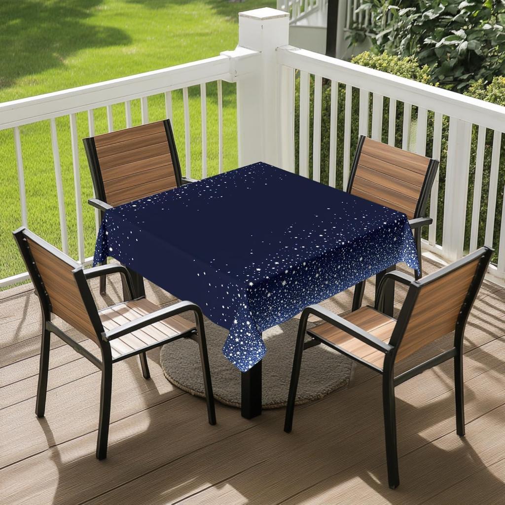 Mystic Galaxy Square Tablecloth Washable Outer Space Nebula Decorative Table Cloth Cover for Bedroom Dining Party Picnic