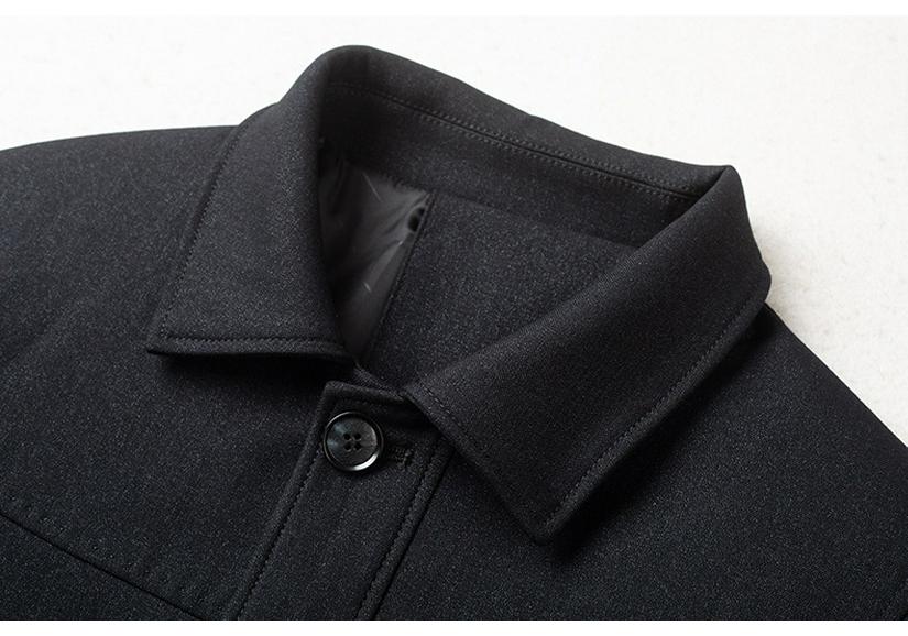 Men's Winter Casual Button-Up Jacket - Middle-Aged & Elderly Fashionable Lapel Top