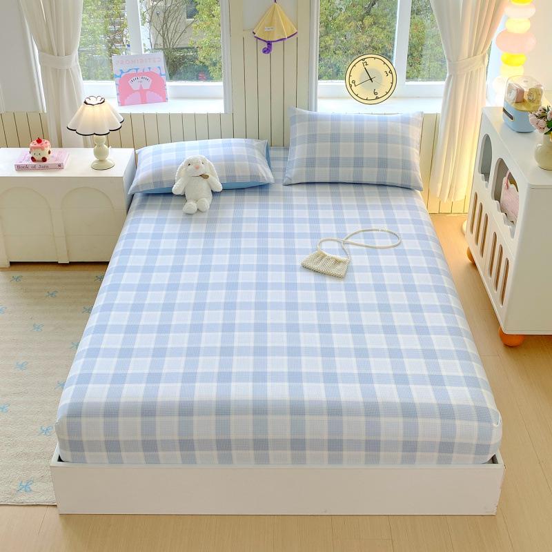 2026 Fresh Style All-Cotton Fitted Sheet: Pure Cotton, Fully Enclosed Mattress Protector for Dormitory Single Bed