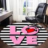 1pc LOVE Heart Print Chair Carpet for Office Non Slip, Machine Washable Rug for Office, Room Holiday Decor for Christmas, Birthday Polyester