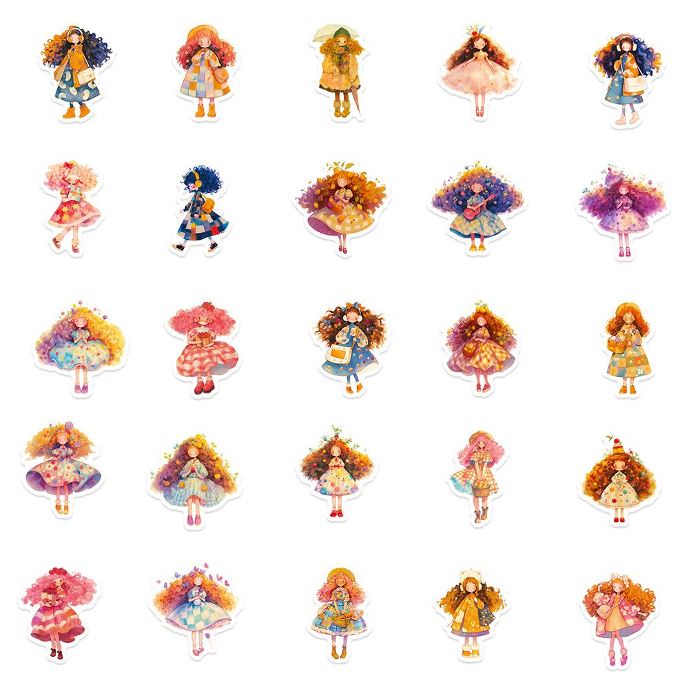 10/30/56pcs Kawaii Anime Style Girl Cartoon Stickers Cute Aesthetic Decoration Decals Toys DIY Motorcycle Guitar Helmet Sticker