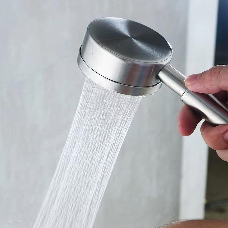 Soffione Doccia Portatile in Acciaio Inossidabile per Bagno Ugello Spruzzatore ad Alta Pressione Risparmio Idrico Modalità Pioggia Potenziata