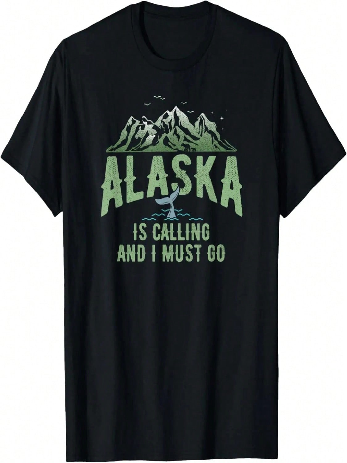 Alaska Is Calling And I Must Go Camping T-Shirt Green Design T-Shirt S разноцветный