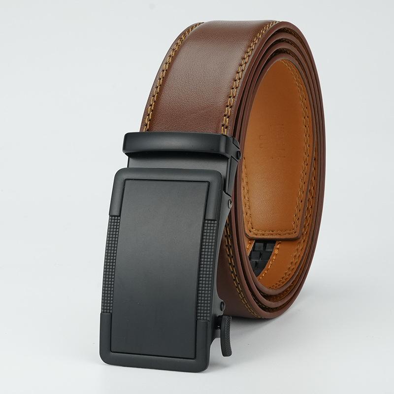 Men's Belt New Automatic Buckle Cowhide Belt Genuine Leather