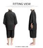 One Colors Men's Jinbei Pajama Set, Japanese Pattern, Top and Bottoms, Solid Shijira Weave, Cool and Comfortable, Size L, Mocha