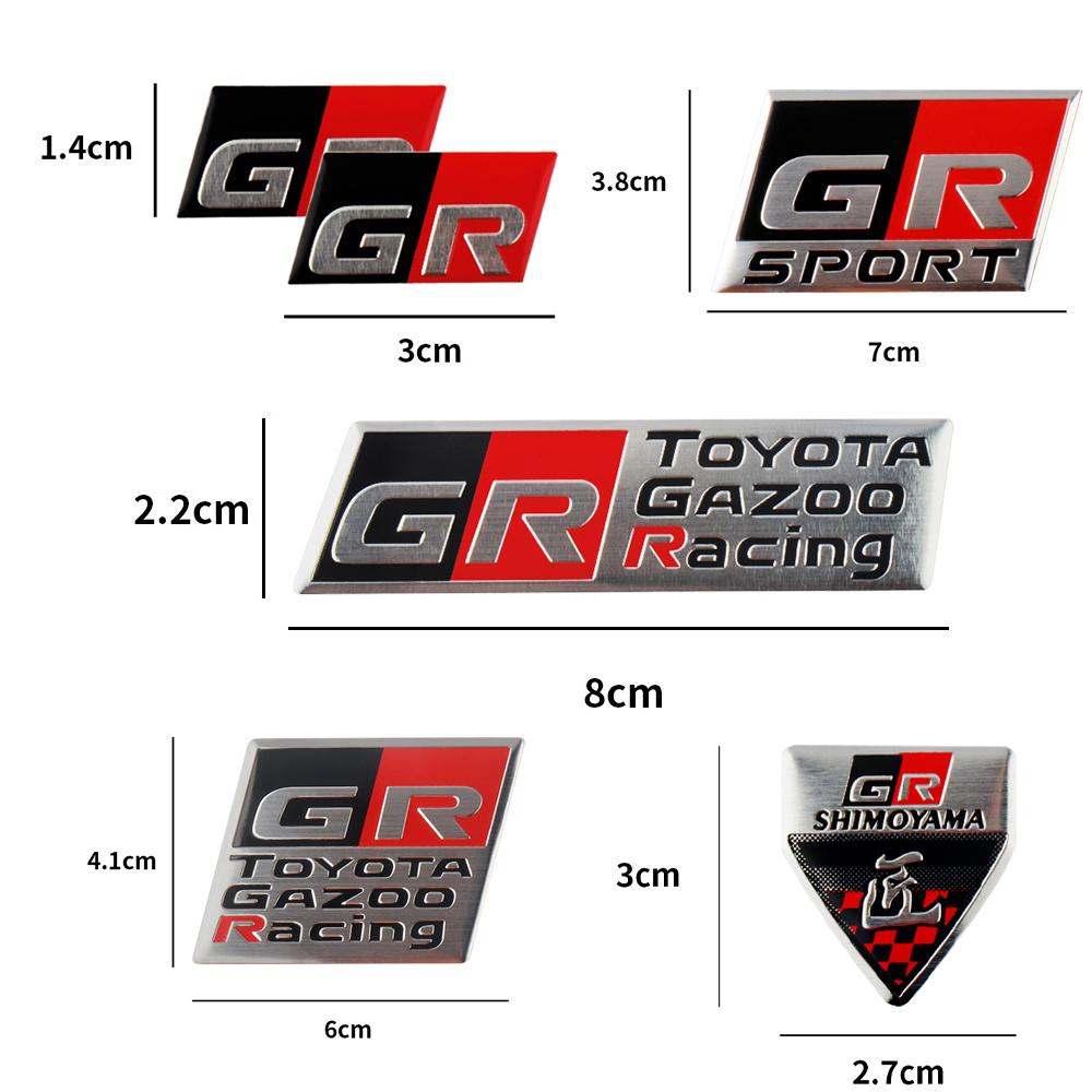 1 Pièce 3D Aluminium Sport GR Sport Badge Autocollant de Voiture Logo Étiquetage Emblème Autocollant Décor Pour RAV4 Avensis Prado Prius Accessoire Auto