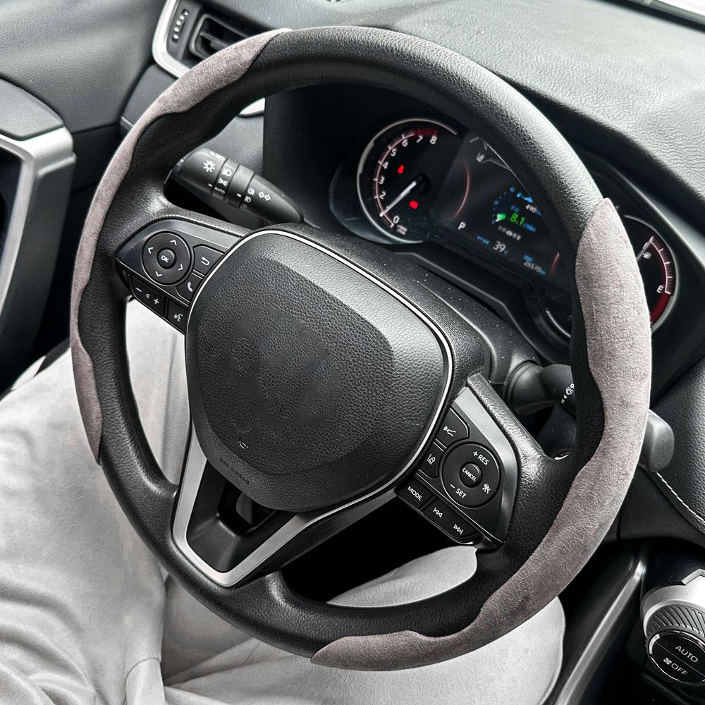 Suede Universal Car Steering Wheel Booster Cover Non-Slip Auto Interior Steer Protector Decoration Accessories Winter Keep Warm