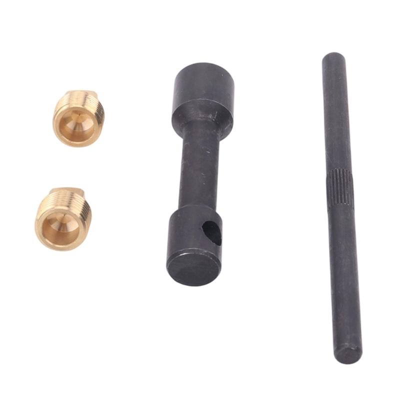 Marine Drain Stopper and Wrench Set with Brass Construction for Boat Drain Port Installation and Removal Tasks