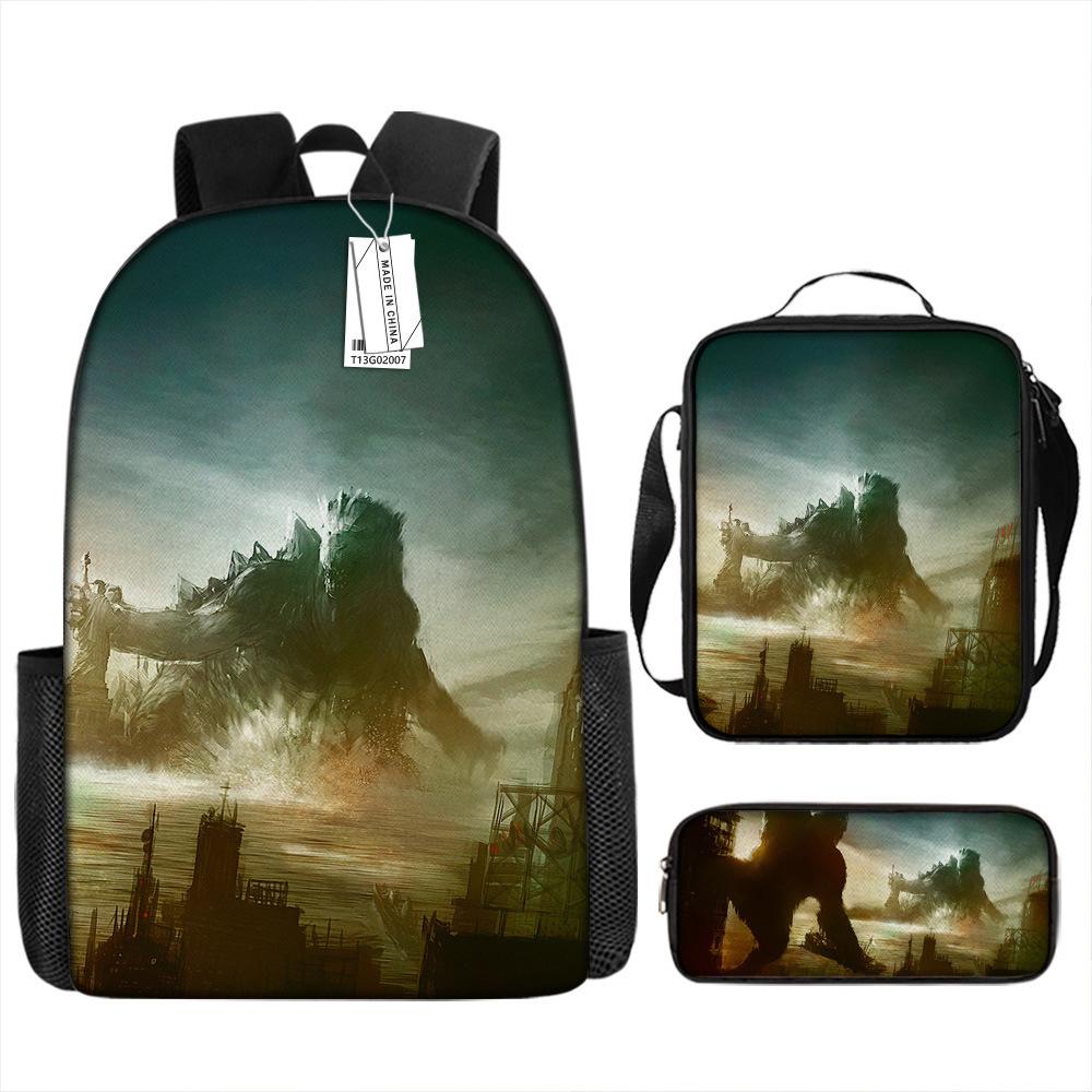 Godzilla Godzilla Student School Bag Cartoon Children Backpack Satchel Anime Trend