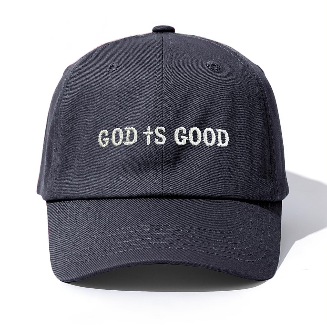 

1pc GOD IS GOOD Embroidery Baseball Cap for Adults,Minimalist Retro Style Casual Soft Adjustable Dad Hat,Perfect As Gift серый
