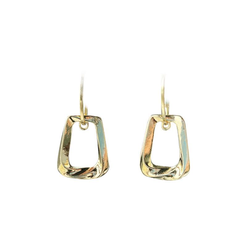Square Metal Quadrilateral Earrings, Fashion Temperament, Design Sense, Versatile And Advanced Sense