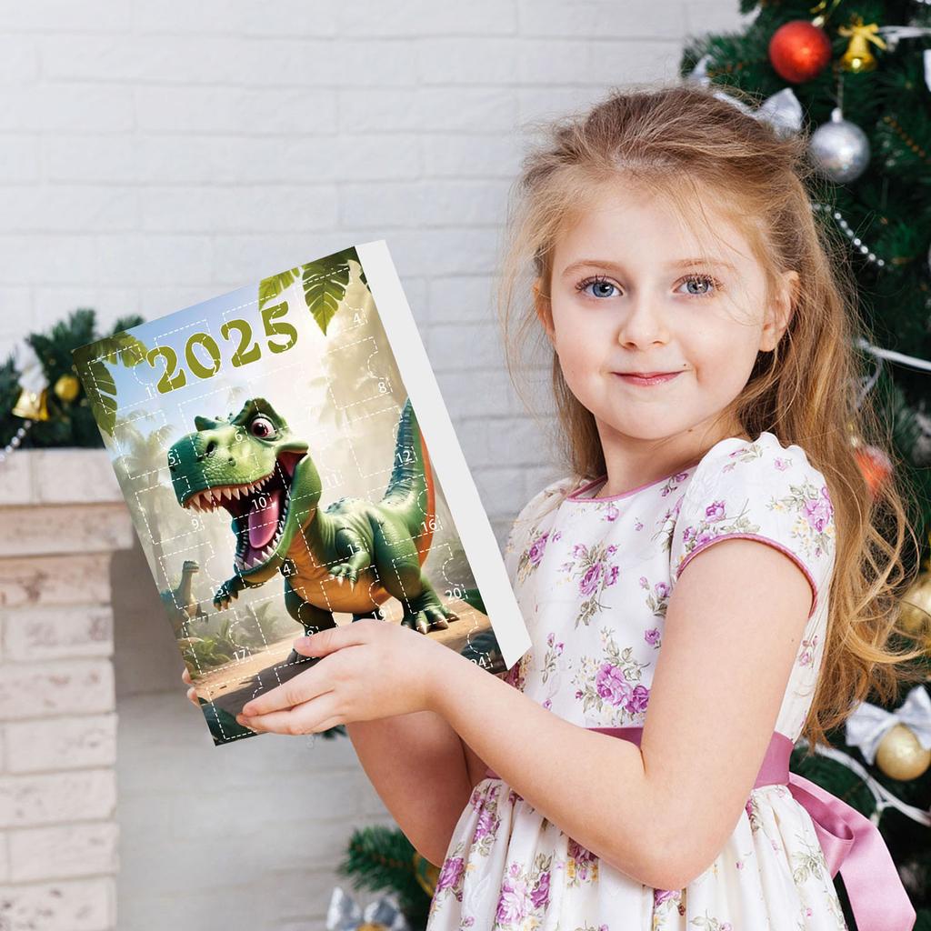 Christmas Advent Calendar Multi-Purpose Dinosaur Countdown Calendar Cute Hanging Dragon Ornaments for Kids Toddlers Xmas Gifts