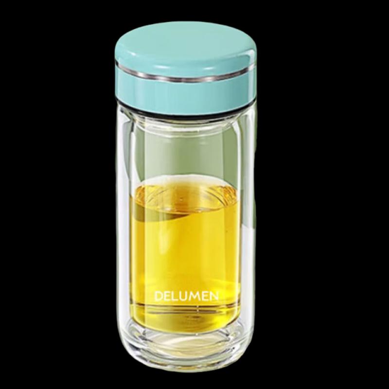 Druman Double-Wall Insulated Portable Glass Tumbler