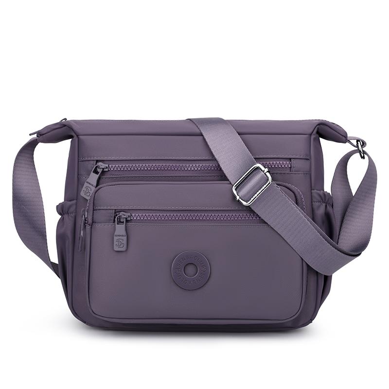 Women's Bag Multi-Layer Zipper Shoulder Bag Nylon Crossbody Bag