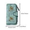 Deer and floral pattern long zipper wallet, large-capacity card holder, unisex clutch bag, stylish zippered coin purse, suitable for daily use, a
