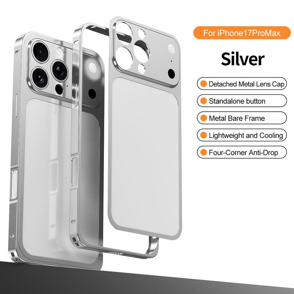 Odpinany Metalowy Tył Błyskawicznie Zmień 17 Etui Dla iPhone 16 15 14 13 Pro Max Uczucie Gołego Telefonu Osłona Obiektywu Matowa Osłona Ochronna