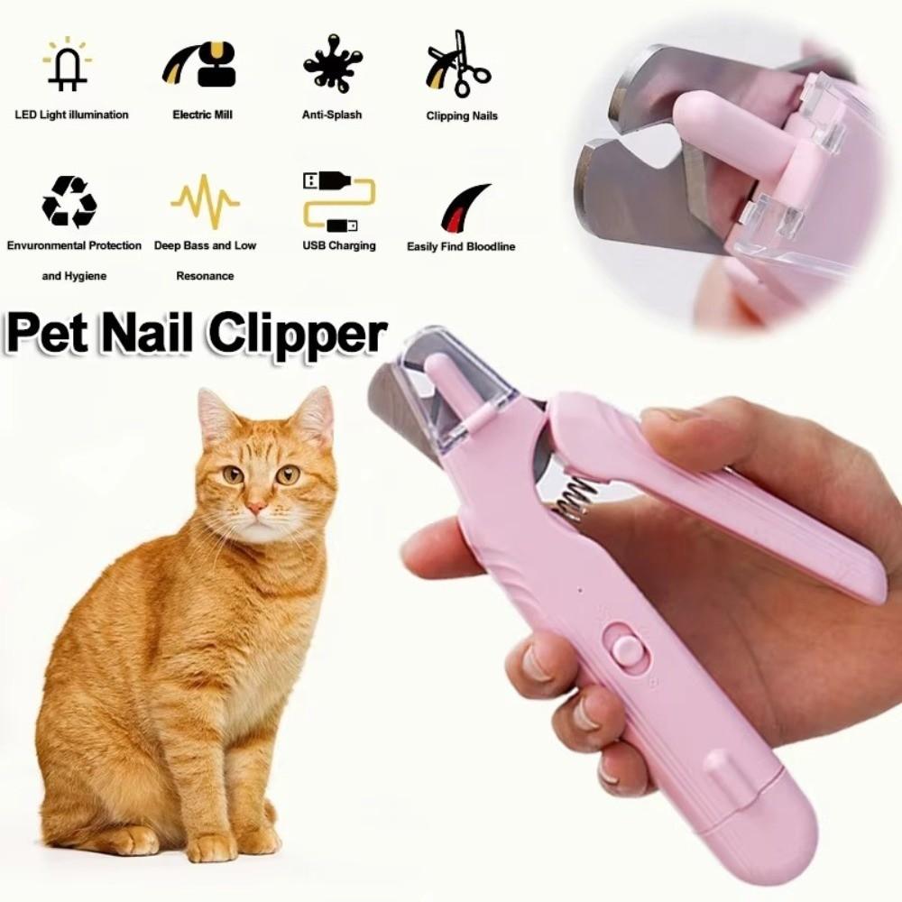 Stainless Steel Pet Nail Trimmer Safety Lock Electric Nail Grinder Cat Nail Cutter  Pet Care