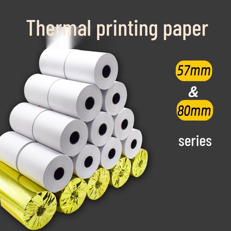 Supermarket 80mm Thermal Receipt Paper Roll, 57x40mm, 50mm Core for Restaurant and Takeout
