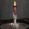 Vintage Style Halloween Ornaments LED Ghost Candle Light, Spooky Hand Lamp Flameless Flickering Lamps Tabletop Decor, Horror Light for Party