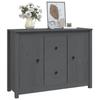Vidaxl Komoda, Szara, 100X35X74 Cm, Lite Drewno Sosnowe