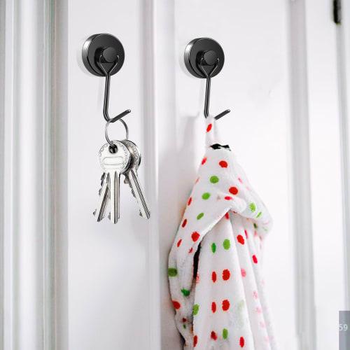 MAGXCENE 32mm Diameter Super Strong Magnetic Hooks, Strong Magnetic Hooks, Vertical Load Capacity 20kg, Rotating Storage Hooks, Rust-Resistant Stainle