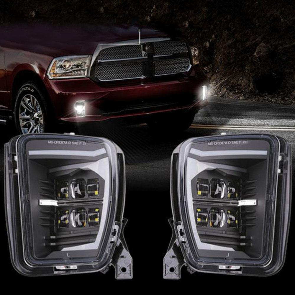 Car Accessories White DRL LED Fog Lights Assembly for Dodge Ram 1500 2013-2018