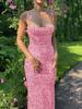 A European and American fashion women's clothing summer new sexy slim-fit suspender printed halter dress women's spot