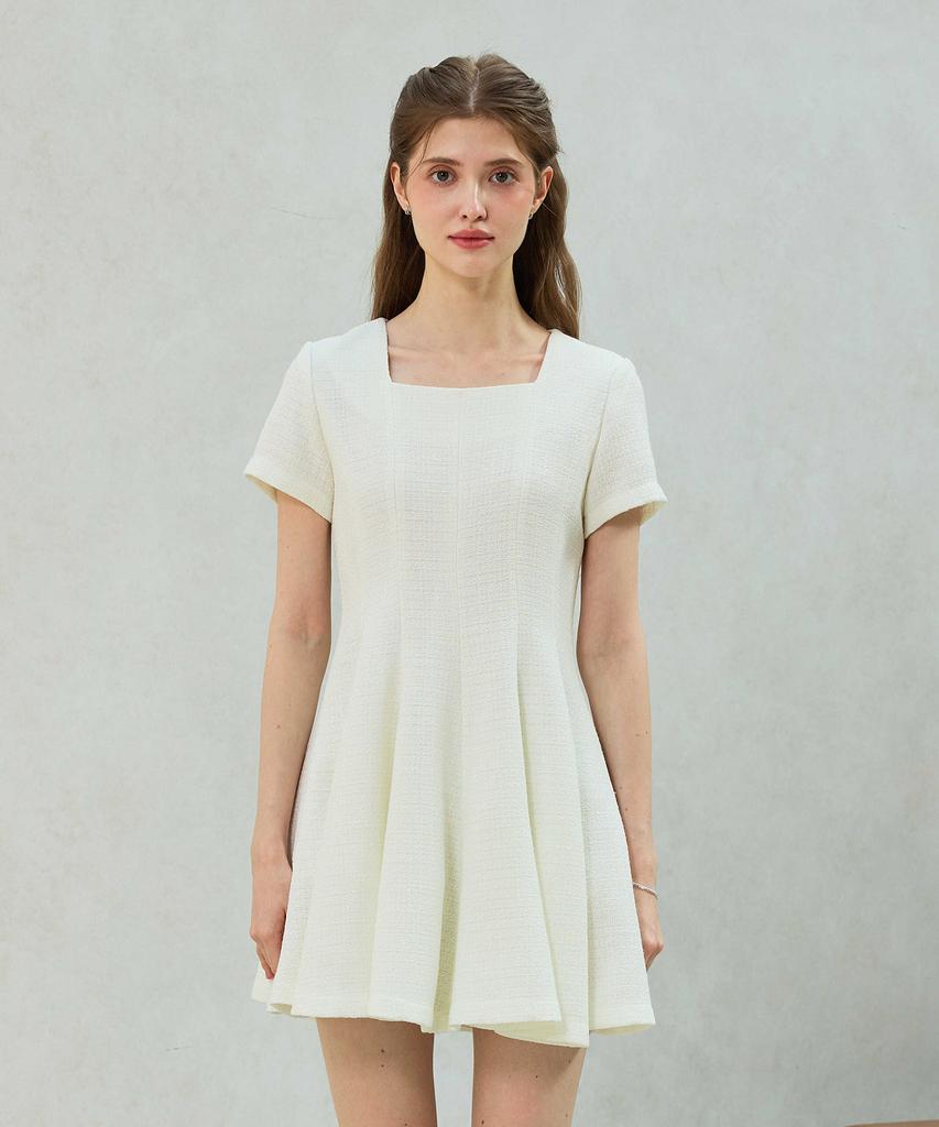 Alikim Lani Tweed Dress / White