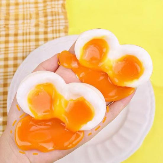 1/2/3Pcs Runny Yolk Egg Squeeze Toy Stress Relief Simulation Soft-Boiled Egg Sensory Toy Relaxation Pinch Fidget Toy Decompression Stress Ball