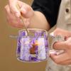 Elegant Double-Layer Glass Cup with Real Flower Design - Perfect for Coffee or Water, Made from High-Quality Borosilicate.