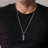 Vertical Bar Necklaces for Men Boys,Zircon Embossed Stainless Steel Pendant Necklaces,Stylish Trendy Jewelry Gifts