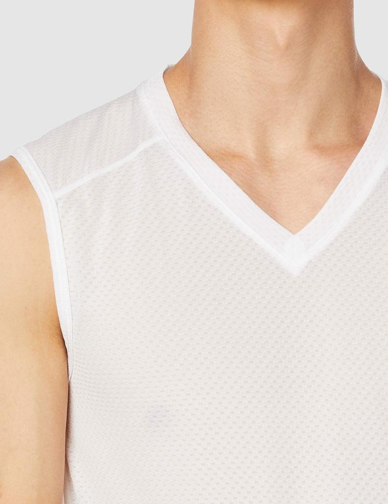 Made in Japan not absorb PP mesh sleeveless 5215018 White Japan S to Japanese size [Foxfire] [Underwear] [Does sweat] [Polypropylene] [Watching