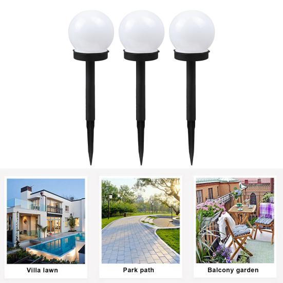 3 Stücke Solar Garten Wasserdichte energiesparende Licht Automatische Sphärische Lade Rasen Lampe für Terrasse
