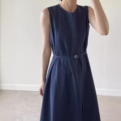 Summer Design Sense Niche Thin Sleeveless Long Lace-up Dress