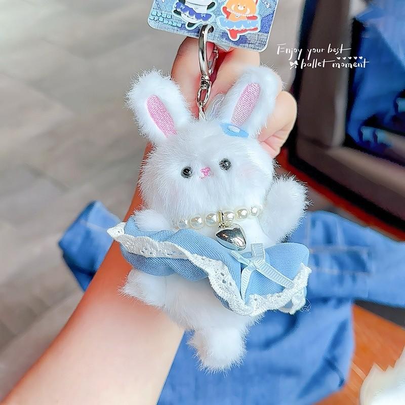 Jinnew Cowboy Ballet Dance Panda Rabbit Bear Small Animal Keychain Plush