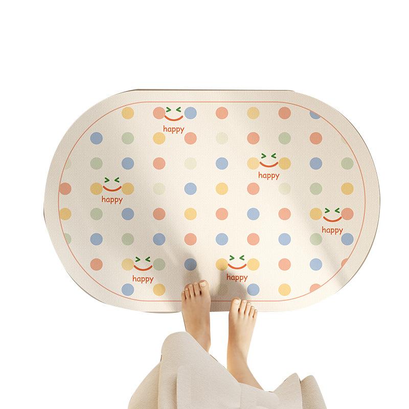 Simple Style Love Dog Bathroom Diatom Mud Water-absorbing Floor Mat Bathroom Door Quick-drying Anti-slip Foot Mat for Elderly Pregnant Women