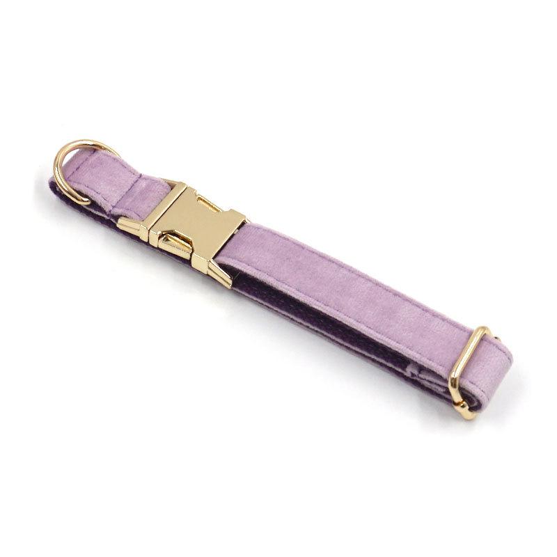 Engravable Purple Velvet Anti-Lost Dog Collar XL