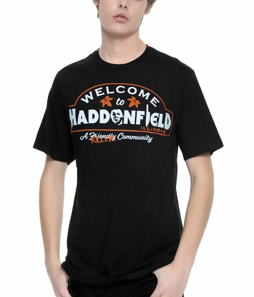 

Halloween Welcome to Haddonfield Michael Myers T-Shirt Tops tees Men s Women s M