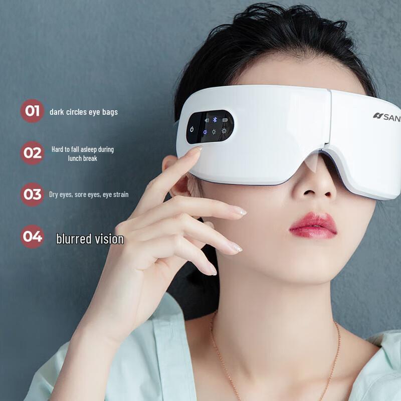 SANSUI USB Rechargeable Wireless Hot Compress Eye Mask CN Plug (adapter Included)