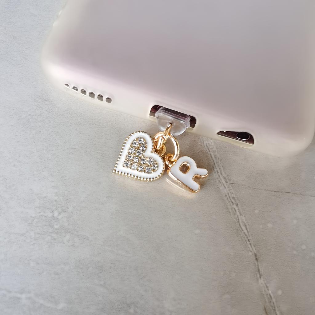 1 Stück Neuer Kreativer Herz- und Buchstaben-Handy-Staubschutzstecker, Geeignet für iPhone- und Typ-C-Anschlusszubehör, Feiertagsparty-Geschenk, Gedenksouvenir