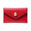 Stitched Flap Closure, Cow Leather Wallet, Women's Red