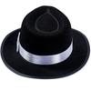 Cosplay Flat Top Hat Black Fedora Jazzs Hat Musical Festival Costume Accessories