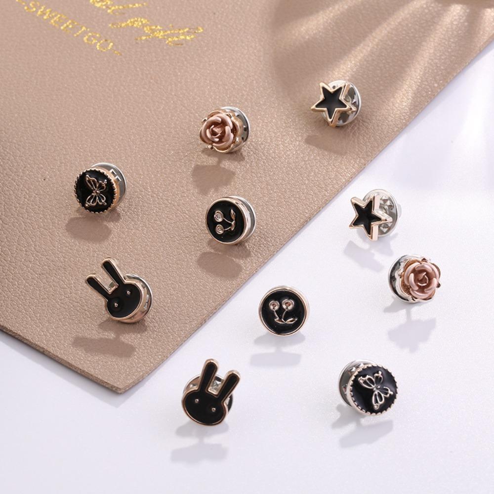 Anti Glare Pearl Rhinestone Button Brooches Prevent Accidental Exposure Clothes Decor Corsage  Gift